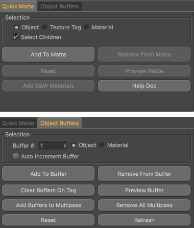 Quick Matte Pro Plugin User Interface