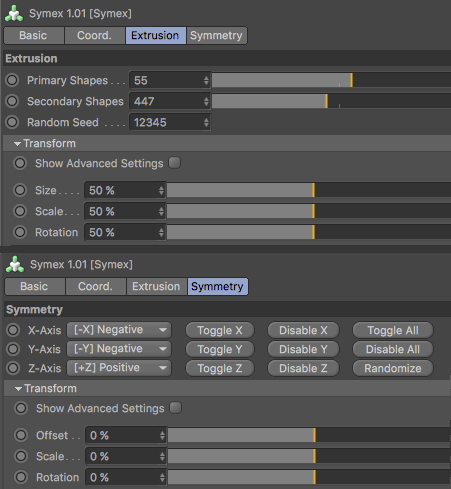 Symex Plugin UI Cinema 4D